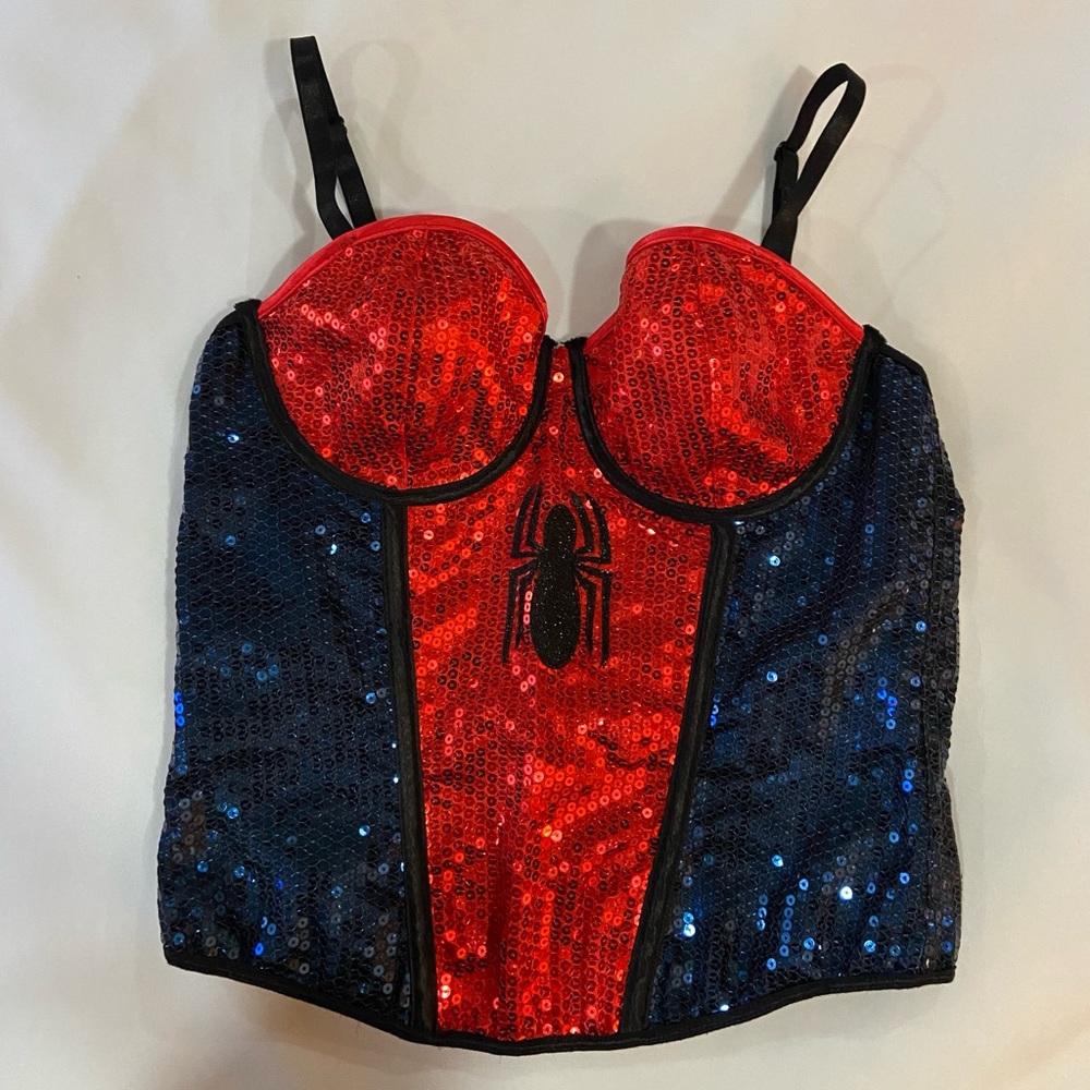 Marvels Spider-Woman Sequin Bustier M/L Red & Blue Cosplay